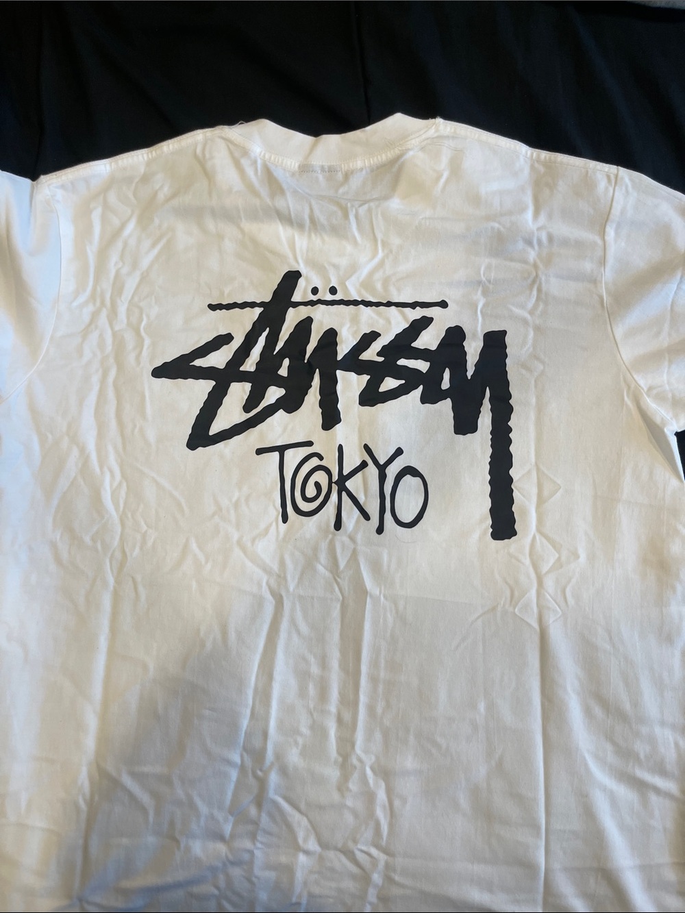 Stussy Tokyo Back Logo Tee - White/Black